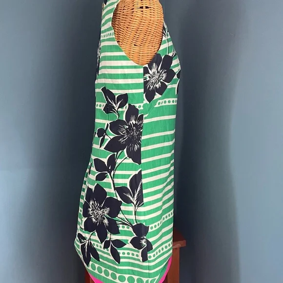 Eliza J Sleeveless Knee Length Striped Dress. Summer Colors. Size 6. 97% cotton - Picture 7 of 11
